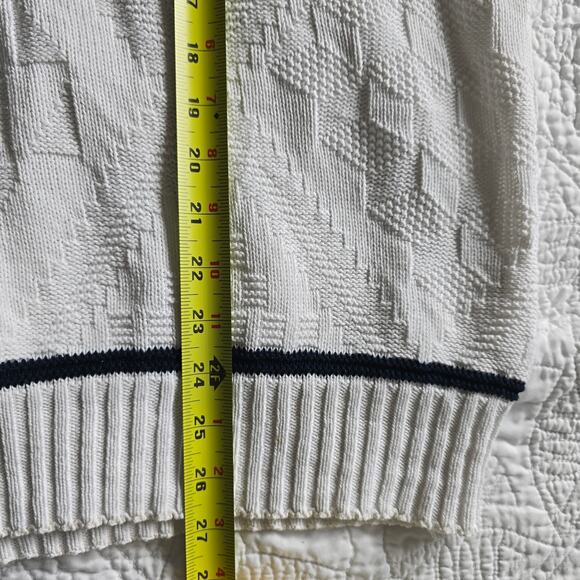 Vintage Nutmeg Universal Studio Men's V-neck Sweater SZ-M Textured Cotton Preppy - Picture 8 of 8